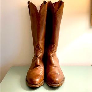 Lucchese brown leather cowboy boots